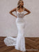 Popular Square Lace Mermaid Long Wedding Dress,  WD92