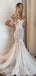 Elegant Sweatheart Off-Shoulder Lace Mermaid Long Wedding Dress,  WD93