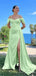 Elegant V-neck Off-Shoulder Strapless Mermaid Long Prom Dress,PD348
