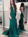 Gorgeous V-neck Halter Mermaid Long Prom Dress,PD347