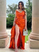 Sexy V-neck Strapless Split Side Mermaid Long Prom Dress,PD341