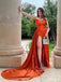Sexy V-neck Strapless Split Side Mermaid Long Prom Dress,PD341