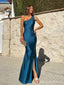 Elegant One Shoulder Split Side Mermaid Long Prom Dress,PD337