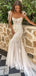 Elegant Spaghetti Strap Lace Mermaid Long Wedding Dress, WD95