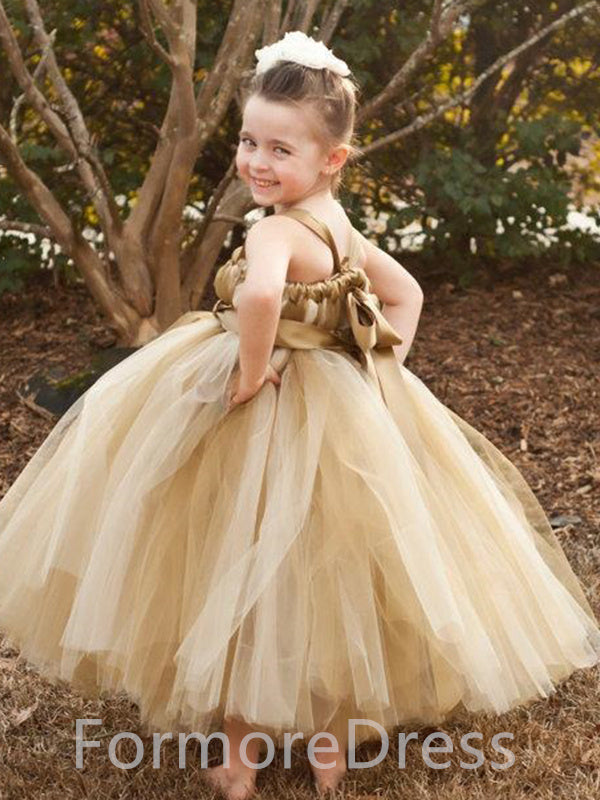 Lovely A-line Long Flower Girl Dress,  FGD09