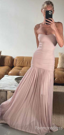 Gorgeous Pink Strapless Mermaid Long Prom Dress,PD371