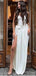 Simple White Split Side Mermaid Long Prom Dress,PD381