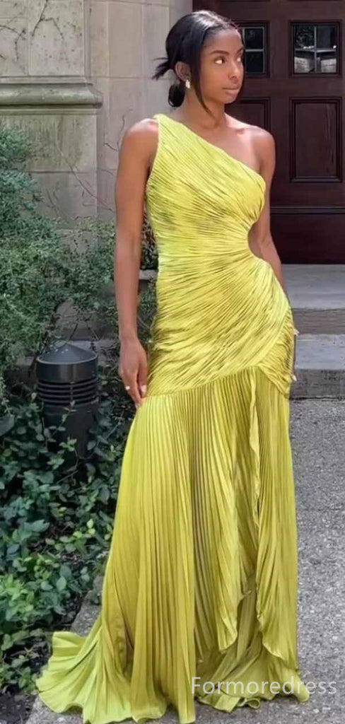 Elegant One Shoulder Mermaid Long Prom Dress,PD389