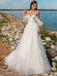 Elegant Sweatheart Off-Shoulder A-line Long Wedding Dress, WD98