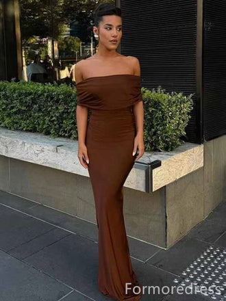 Elegant Off-Shoulder Strapless Mermaid Long Prom Dress,PD395