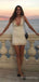 Simple V-neck Sleeveless A-line Short Mini Homecoming Dress,  HD70