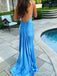 Elegant V-neck Spaghetti Strap Mermaid Long Prom Dress,PD400