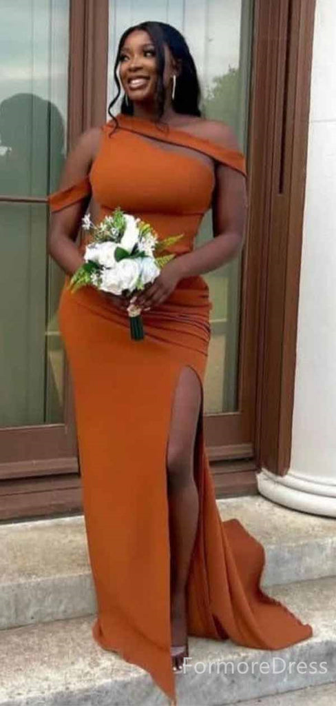 Elegant One Shoulder Strapless Split Side Mermaid Long Prom Dress,PD399