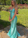 Elegant V-neck Spaghetti Strap Split Side Mermaid Long Prom Dress,PD398