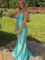 Elegant V-neck Spaghetti Strap Split Side Mermaid Long Prom Dress,PD398