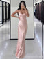 Elegant V-neck Spaghetti Strap Mermaid Long Prom Dress,PD376