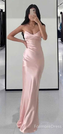 Elegant V-neck Spaghetti Strap Mermaid Long Prom Dress,PD376