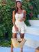 Popular White Lace A-line Short Mini Homecoming Dress,  HD72
