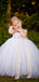 Elegant White Strapless A-line Long Flower Girl Dress,  FGD110