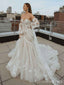 Luxury Sweatheart Strapless Appliques A-line Long Wedding Dress, WD102