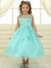 Elegant Lace Appliques A-line Long Flower Girl Dress,  FGD106