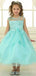 Elegant Lace Appliques A-line Long Flower Girl Dress,  FGD106