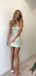 Simple Spaghetti Strap A-line Short Mini Homecoming Dress,  HD74