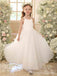 Elegant White A-line Long Flower Girl Dress,  FGD102