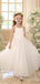 Elegant White A-line Long Flower Girl Dress,  FGD102