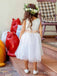 Gorgeous White Lace A-line Long Flower Girl Dress,  FGD101