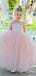 Gorgeous Light Pink One Shoullder A-line Long Flower Girl Dress,  FGD98