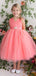 Gorgeous V-neck  A-line Long Flower Girl Dress,  FGD97