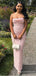 Elegant Light Pink Strapless Mermaid Long Prom Dress,PD370