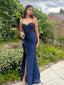 Elegant Sweetheart Spaghetti Strap Side Slit Mermaid Long Prom Dress,PD402