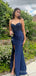 Elegant Sweetheart Spaghetti Strap Side Slit Mermaid Long Prom Dress,PD402