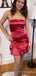 Simple Strapless A-line Short Mini Homecoming Dress,  HD206