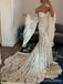 Elegant Sweatheart Strapless Mermaid Lace Long Wedding Dress, WD105