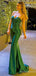 Elegant Sweetheart Green Spaghetti Strap Mermaid Long Prom Dress,PD404