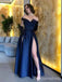 Elegant V-neck Off-Shoulder Strapless A-line Long Prom Dress,PD427