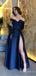 Elegant V-neck Off-Shoulder Strapless A-line Long Prom Dress,PD427