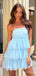 Popular Strapless A-line Short Mini Homecoming Dress,  HD78