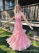 Elegant V-neck Spaghetti Strap A-line Long Prom Dress,  PD67