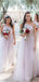 Cheap One Shoulder A-line Long Bridesmaid Dress,  BD123