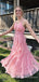 Elegant V-neck Spaghetti Strap A-line Long Prom Dress,  PD67