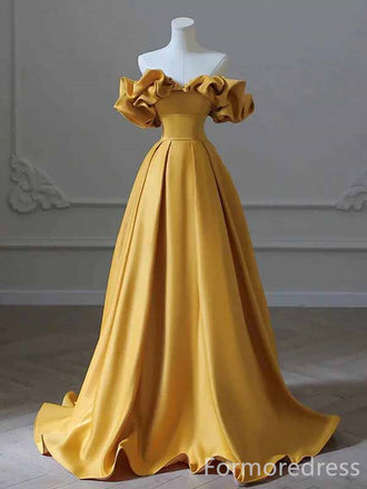 Elegant V-neck Off-Shoulder A-line Long Prom Dress,PD448