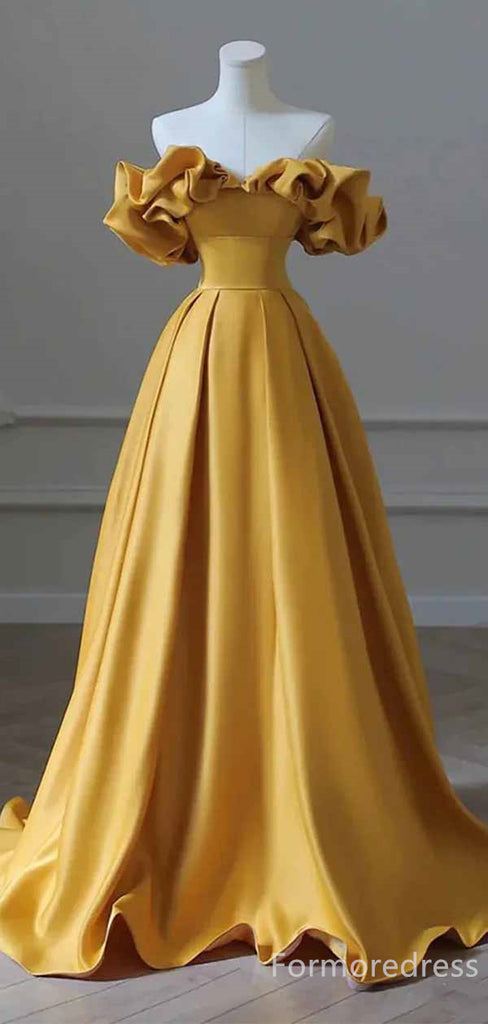 Elegant V-neck Off-Shoulder A-line Long Prom Dress,PD448