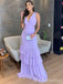 Elegant V-neck Tulle A-line Long Prom Dress,PD452