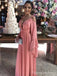 Sexy V-neck Spaghetti Strap Long Sleeves A-line Long Prom Dress,PD456