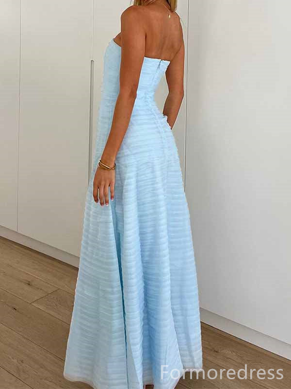 Elegant Baby Blue Strapless A-line Long Prom Dress,PD4562 – FormoreDress Elegant Baby Blue Strapless A-line Long Prom Dress,PD4562 – FormoreDress