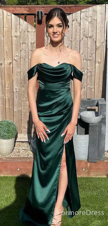 Elegant Off-shoulder Strapless Split Side Long Prom Dress,  PD69